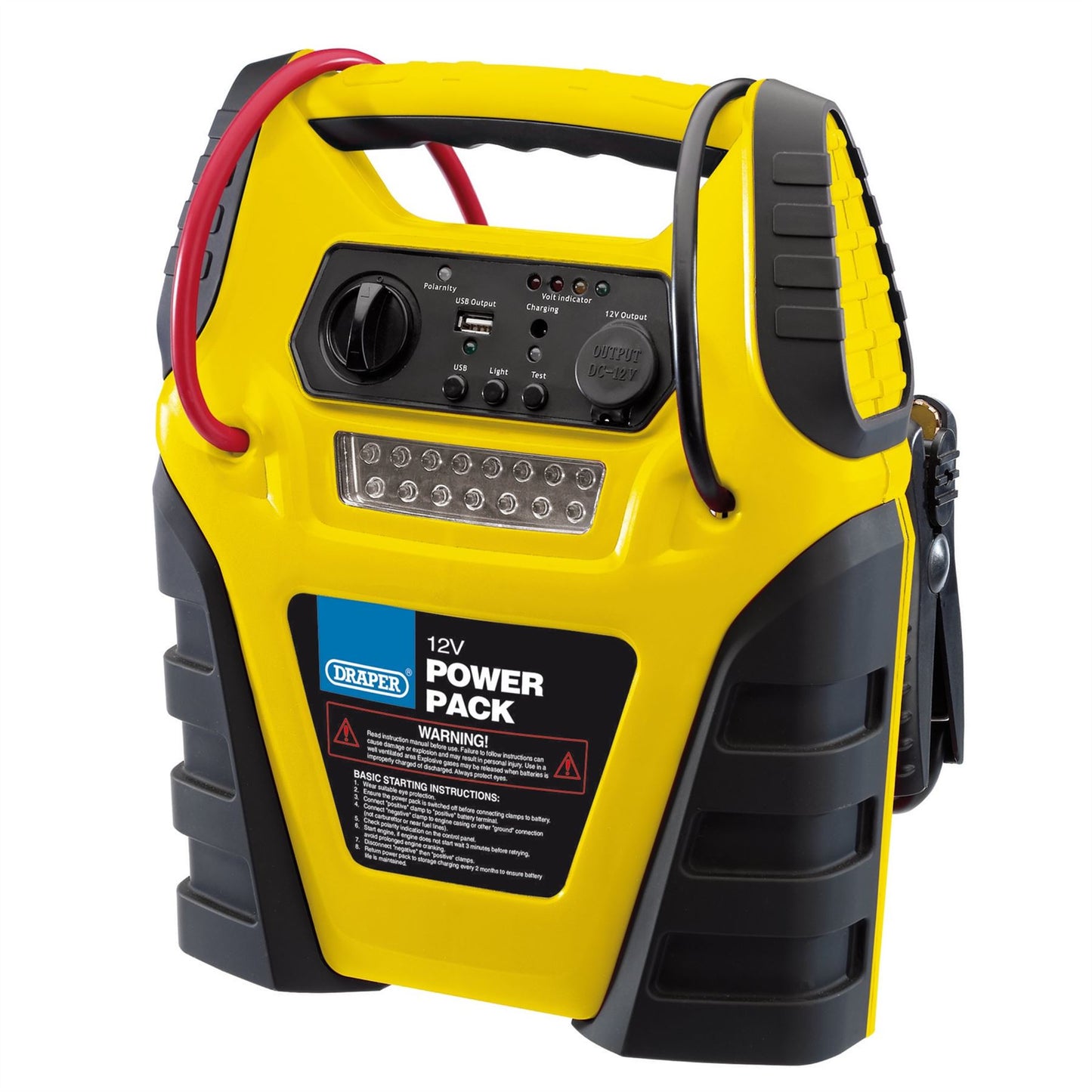 Draper 90643 12V Jump Starter with Air Compressor 900 Peak Amps Draper