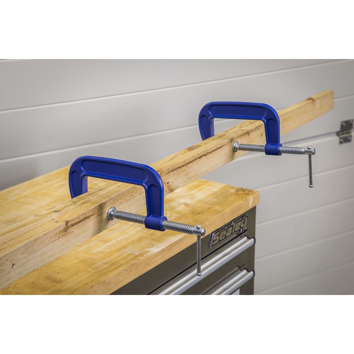 Sealey AK6003SET G-Clamp Set 75mm & 100mm - 4pc Sealey