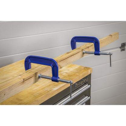 Sealey AK6003SET G-Clamp Set 75mm & 100mm - 4pc Sealey