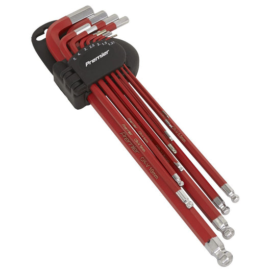 Sealey AK7164 Ball-End Hex Key Set 11pc Extra-Long Metric Sealey