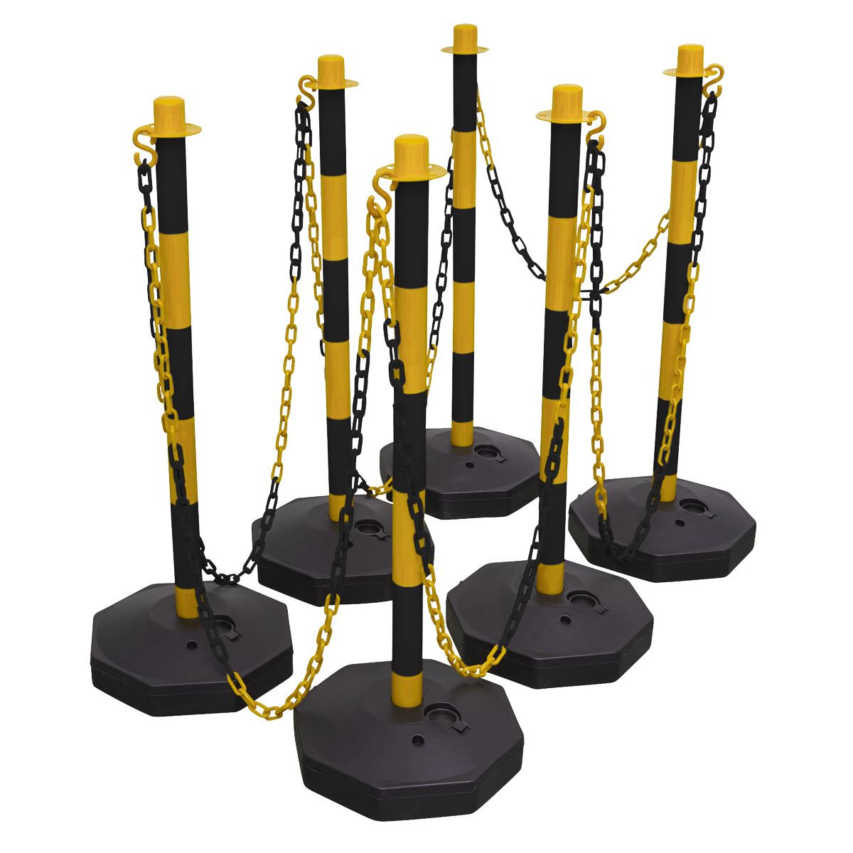 Sealey BYSBKIT Black/Yellow Post & Chain Kit 25m Sealey