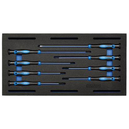 Draper 63399 Extra Long Precision Screwdriver Set in 1/4 Drawer EVA Insert Tray 8 Piece Draper