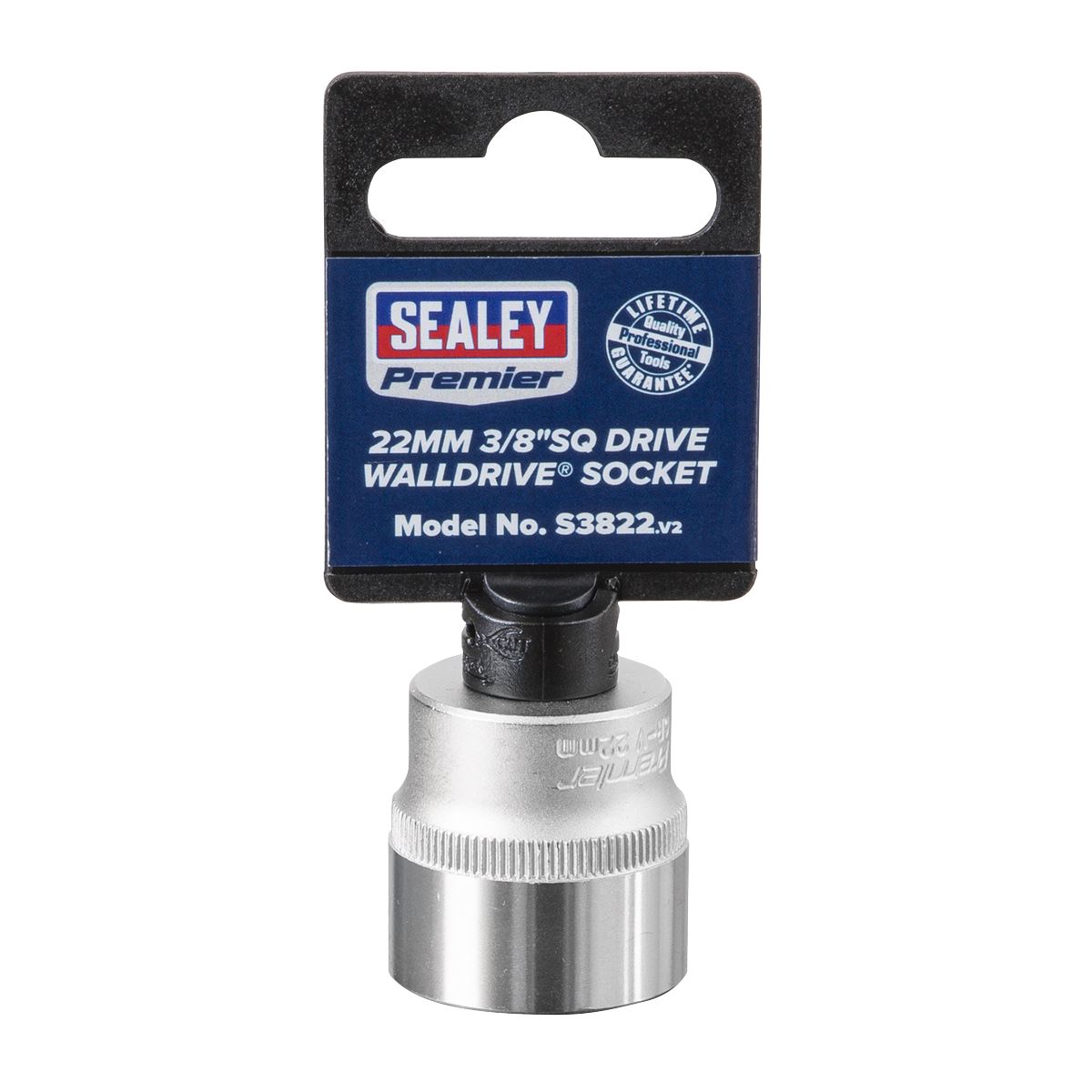 Sealey S3822 WallDrive® Socket 22mm 3/8"Sq Drive Sealey
