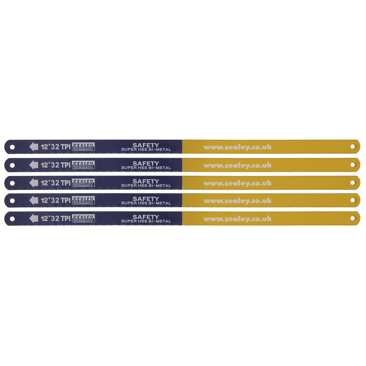 Sealey HSB0532 Hacksaw Blade 300mm HSS Bi-Metal 32tpi Pack of 5 Sealey
