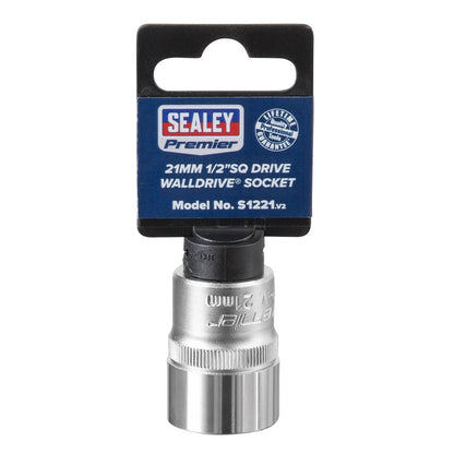 Sealey S1221 WallDrive® Socket 21mm 1/2"Sq Drive Sealey
