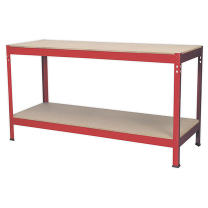 Sealey AP1535 Workbench 1.53m Steel Wooden Top Sealey