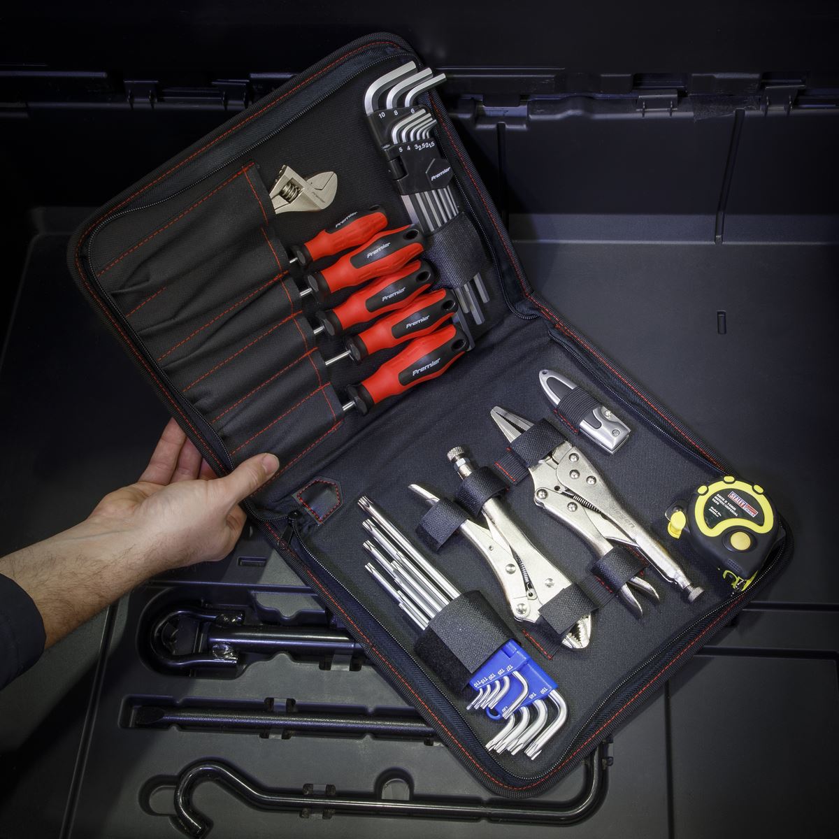 Sealey SMC43 Zipped Tool Pouch 6-Pocket Sealey