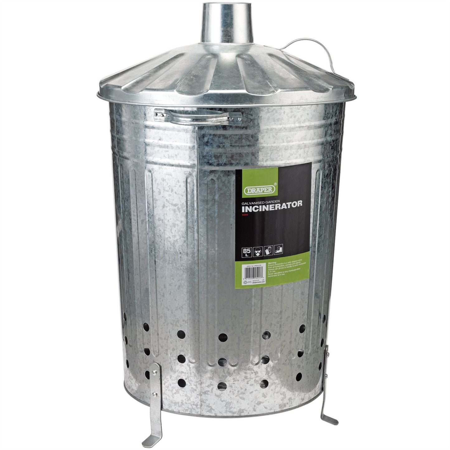 Draper 53253 Galvanised Garden Incinerator 85L Draper