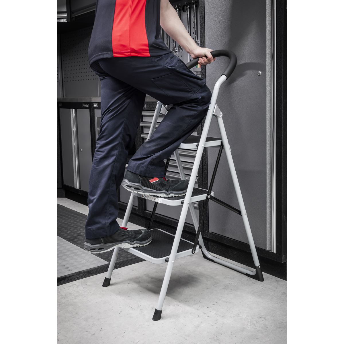 Sealey ASL23 Step Stool 3-Tread 150kg Capacity EN 14183 Sealey