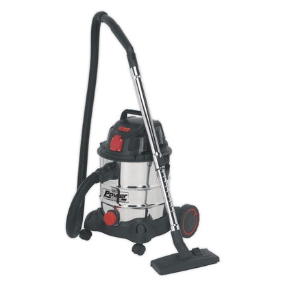 Sealey PC200SDAUTO Vacuum Cleaner Industrial 20L 1400W/230V Stainless Drum Auto Start Sealey