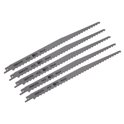 Sealey SRBR1217K Reciprocating Saw Blade Pruning & Coarse Wood 300mm 3tpi - Pack of 5 Sealey
