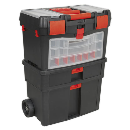 Sealey AP850 Mobile Toolbox with Tote Tray & Removable Assortment Box Sealey