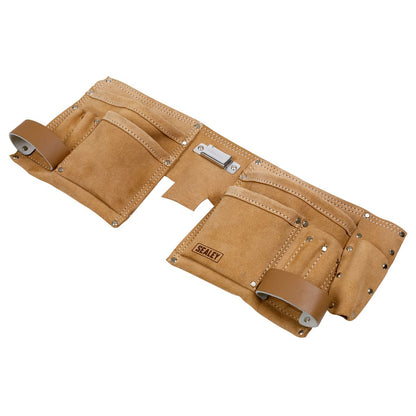 Sealey STBL01 Double Pouch Leather Tool Belt Sealey