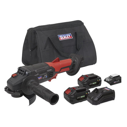 Sealey CP20VAGBKIT Cordless Angle Grinder Kit Ø115mm 20V 4Ah SV20 Series - 2 Batteries Sealey