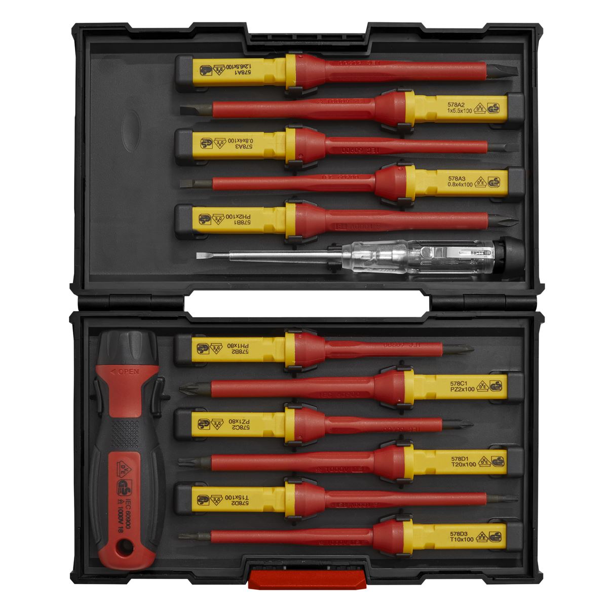 Sealey AK6128 Screwdriver Set 13pc Interchangeable - VDE Approved Sealey