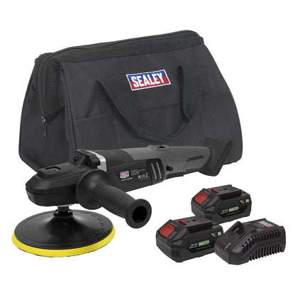 Sealey CP20VRPXKIT Brushless Rotary Polisher Kit Ø180mm 20V SV20 Series - 2 Batteries Sealey
