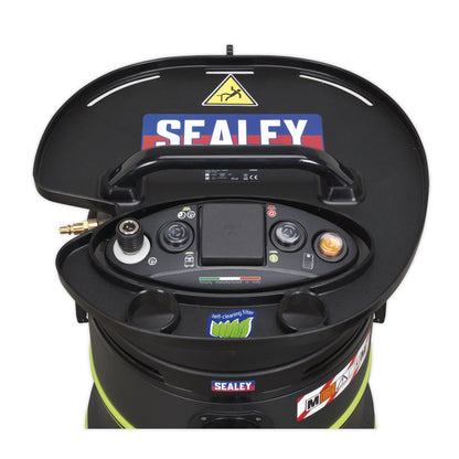 Sealey DFS35M Vacuum Cleaner Industrial Dust-Free Wet/Dry 35L 1000W/230V Plastic Drum M-Class Self-Clean Filter Sealey