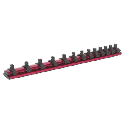 Sealey AK27082 Socket Retaining Rail Magnetic 1/4"Sq Drive 13 Clips Sealey