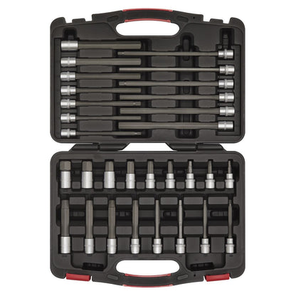 Sealey AK89000 Hex Socket Bit Set 30pc 3/8"Sq Drive - Premier Platinum Sealey