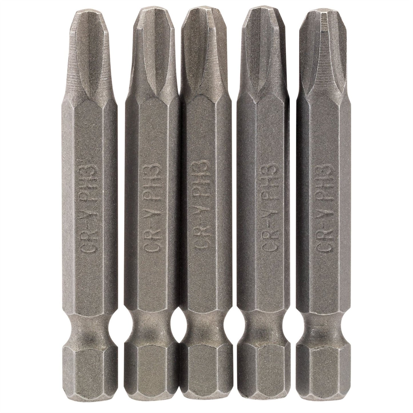 Draper 64290 Cross Slot Insert Bit 1/4" Hex 50mm Long No.3 Pack of 5 Draper