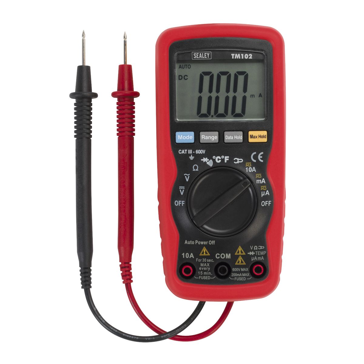 Sealey TM102 Professional Auto-Ranging Digital Multimeter - 8-Function Sealey