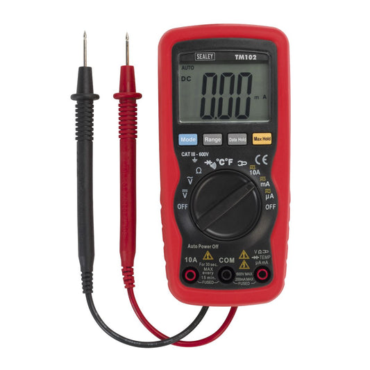 Sealey TM102 Professional Auto-Ranging Digital Multimeter - 8-Function Sealey