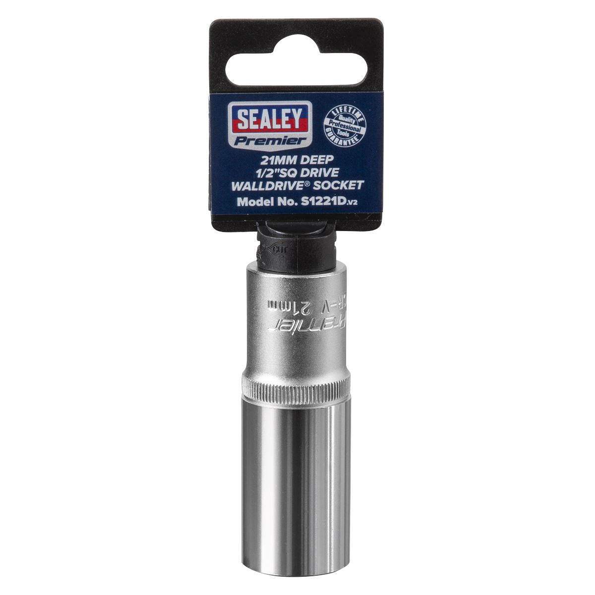 Sealey S1221D WallDrive® Socket 21mm Deep 1/2"Sq Drive Sealey