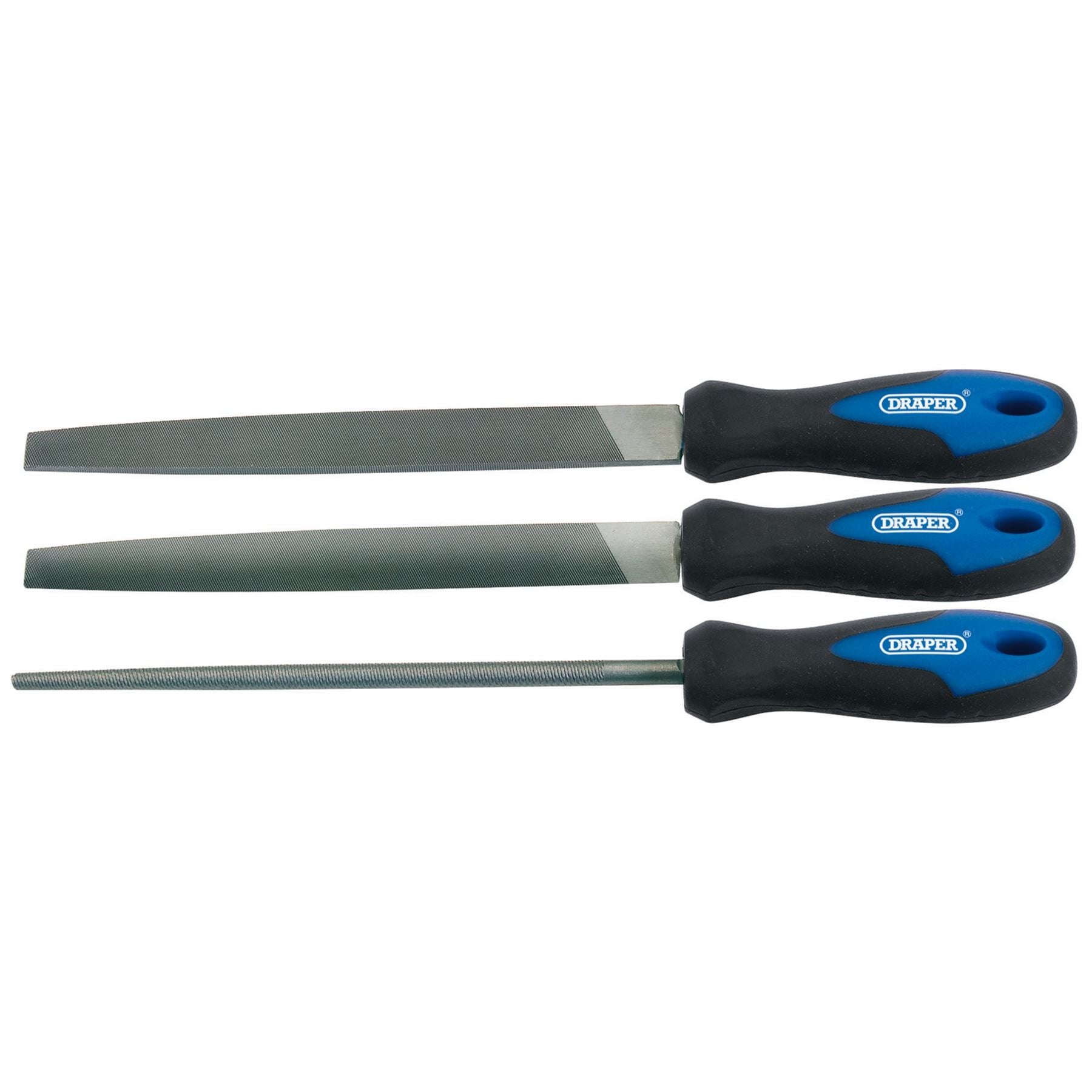 Draper 44963 Soft Grip Engineers File Set 200mm 3 Piece Draper