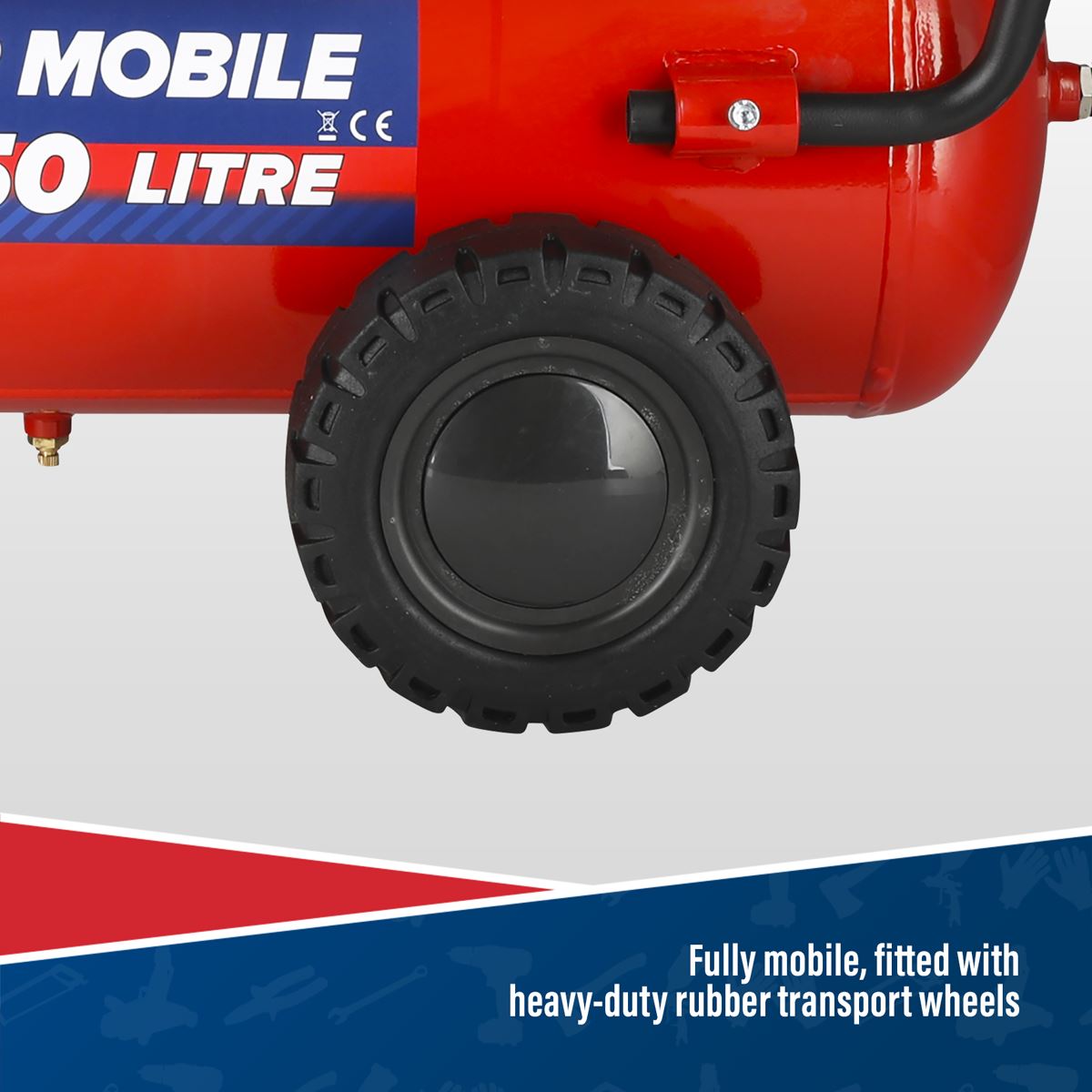 Sealey SA5055 Air Compressor 50L Belt Drive Petrol Engine 5.5hp Sealey