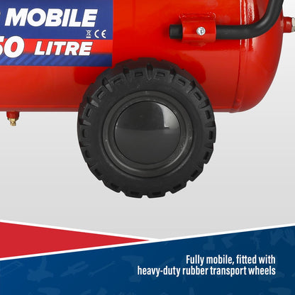 Sealey SA5055 Air Compressor 50L Belt Drive Petrol Engine 5.5hp Sealey