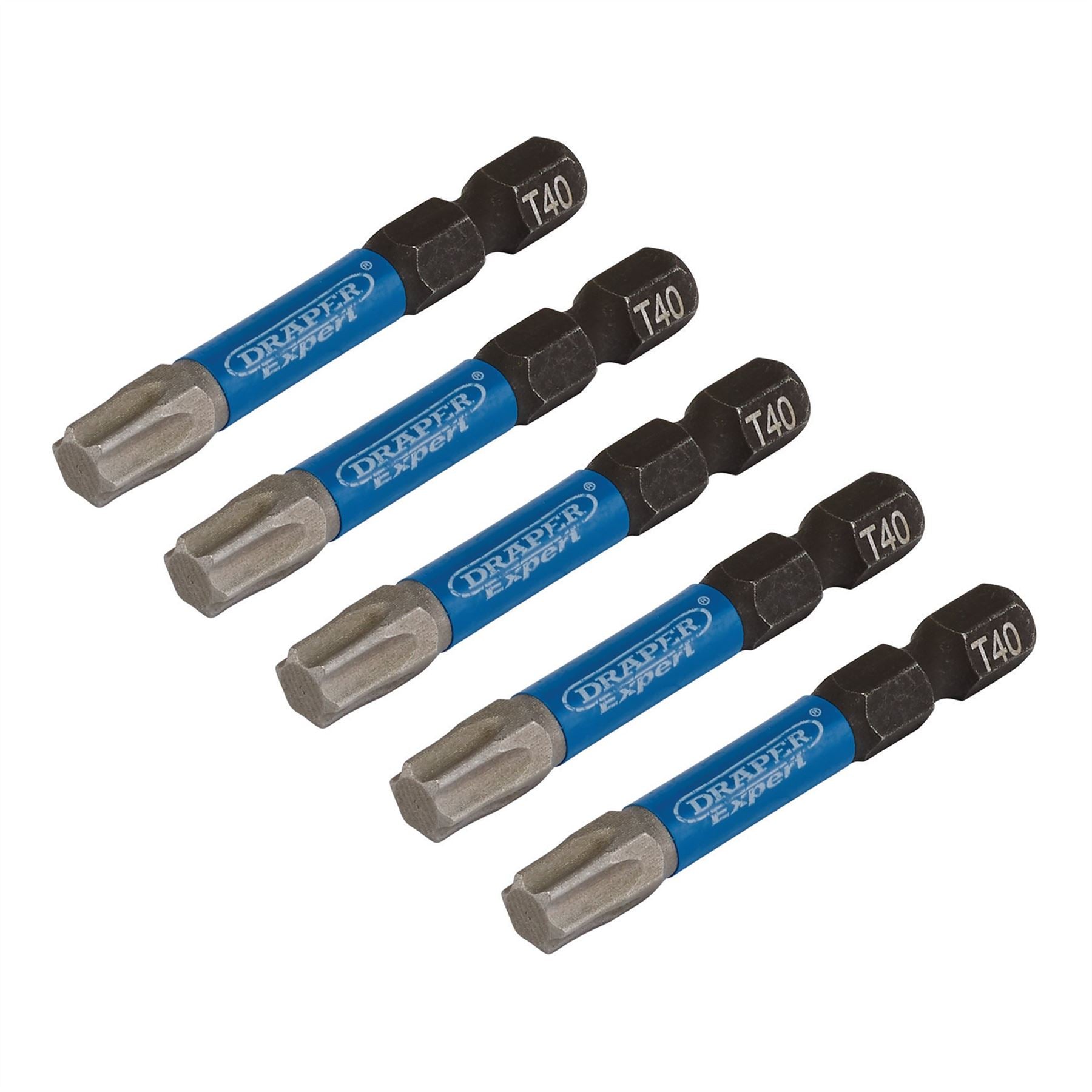 Draper 05672 Expert TX-STAR® Impact Screwdriver Bits T40 x 50mm 1/4" Hex Pack of 5 Draper