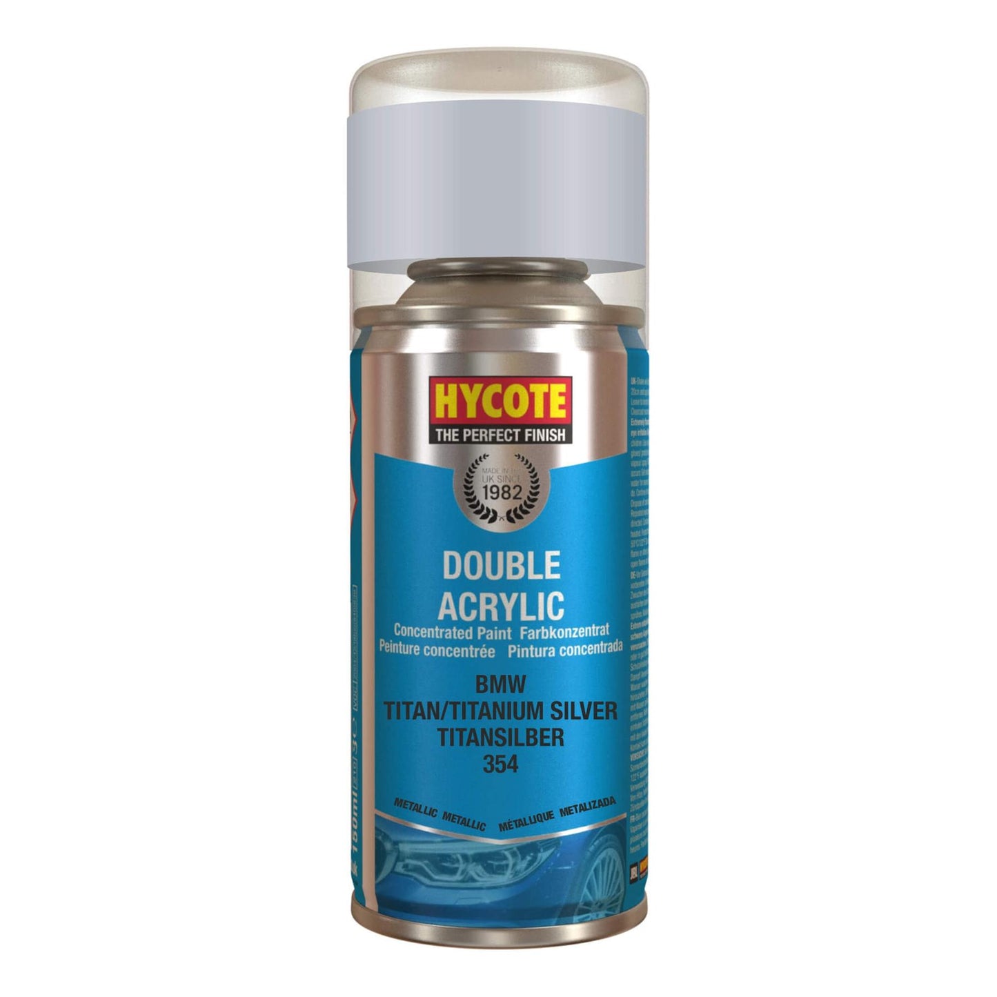 Hycote Bmw Titan/Titanium Silver Double Acrylic Spray Paint 150Ml Xdbm405 Hycote