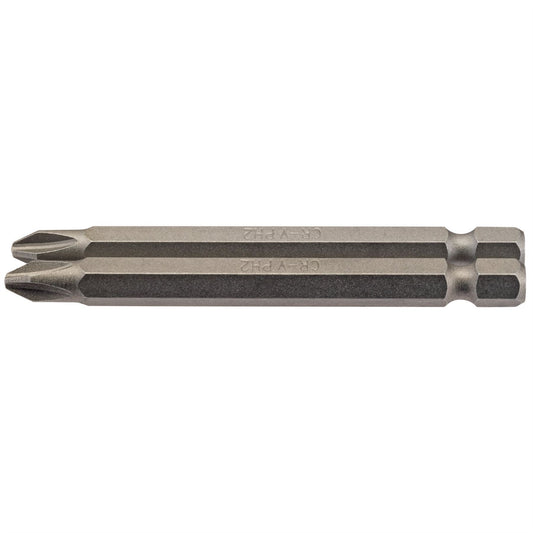 Draper 64315 Cross Slot Insert Bit 1/4" Hex 75mm Long No.2 Pack of 2 Draper