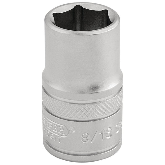 Draper 16627 6 Point Imperial Socket 1/2" Sq. Dr. 9/16" Draper