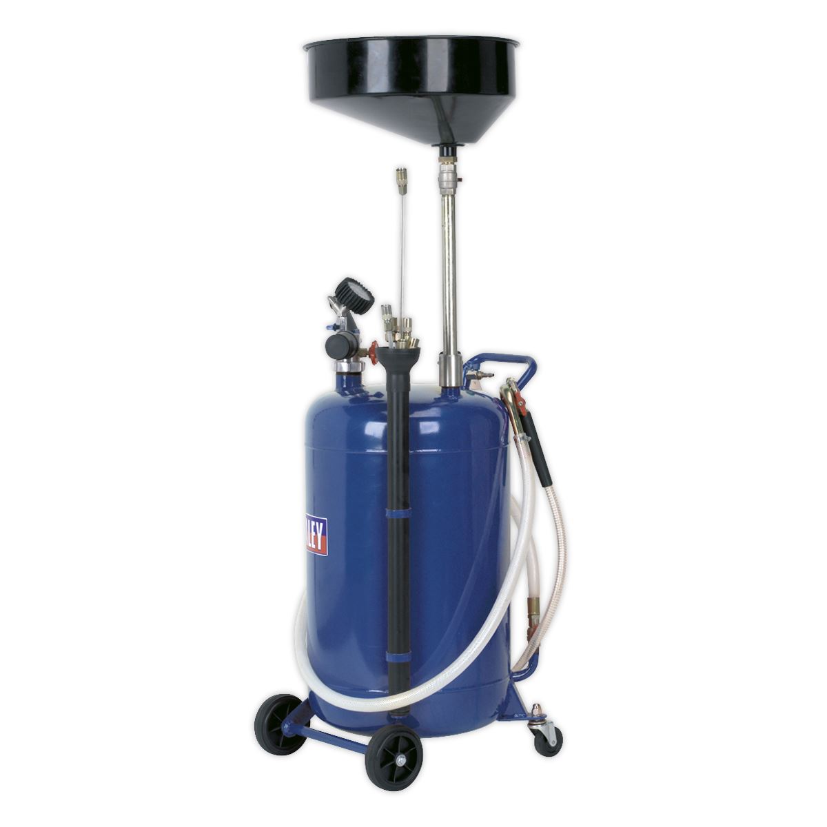 Sealey AK459DX Mobile Oil Drainer with Probes 90L Air Discharge Sealey