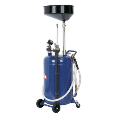 Sealey AK459DX Mobile Oil Drainer with Probes 90L Air Discharge Sealey