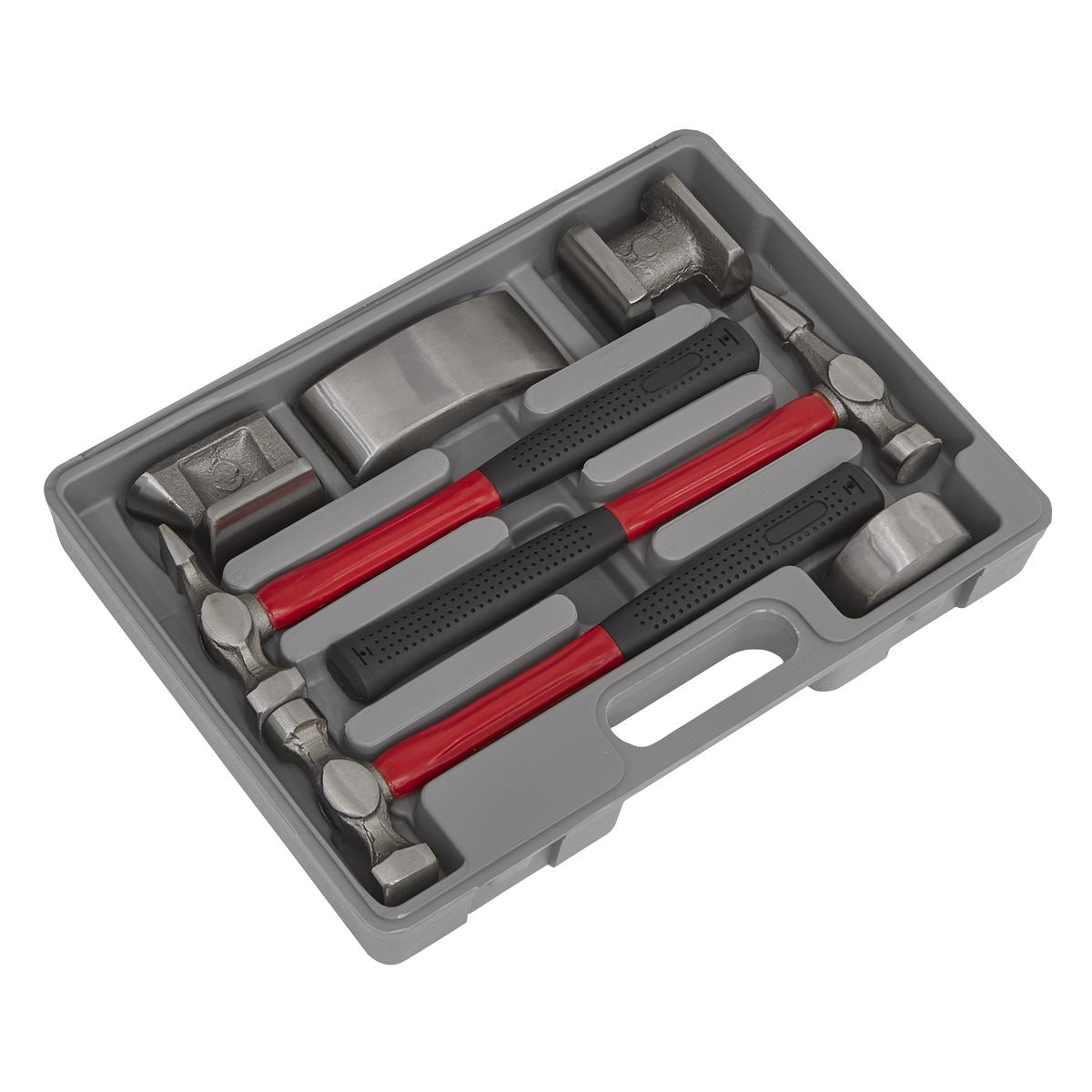 Sealey CB707 Panel Beating Set 7pc Drop-Forged Fibreglass Shafts Sealey