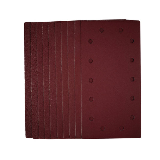 Draper 55866 1/2 Sanding Sheets with Hook and Loop 115 x 230mm Assorted Grit Pack of 10 Draper