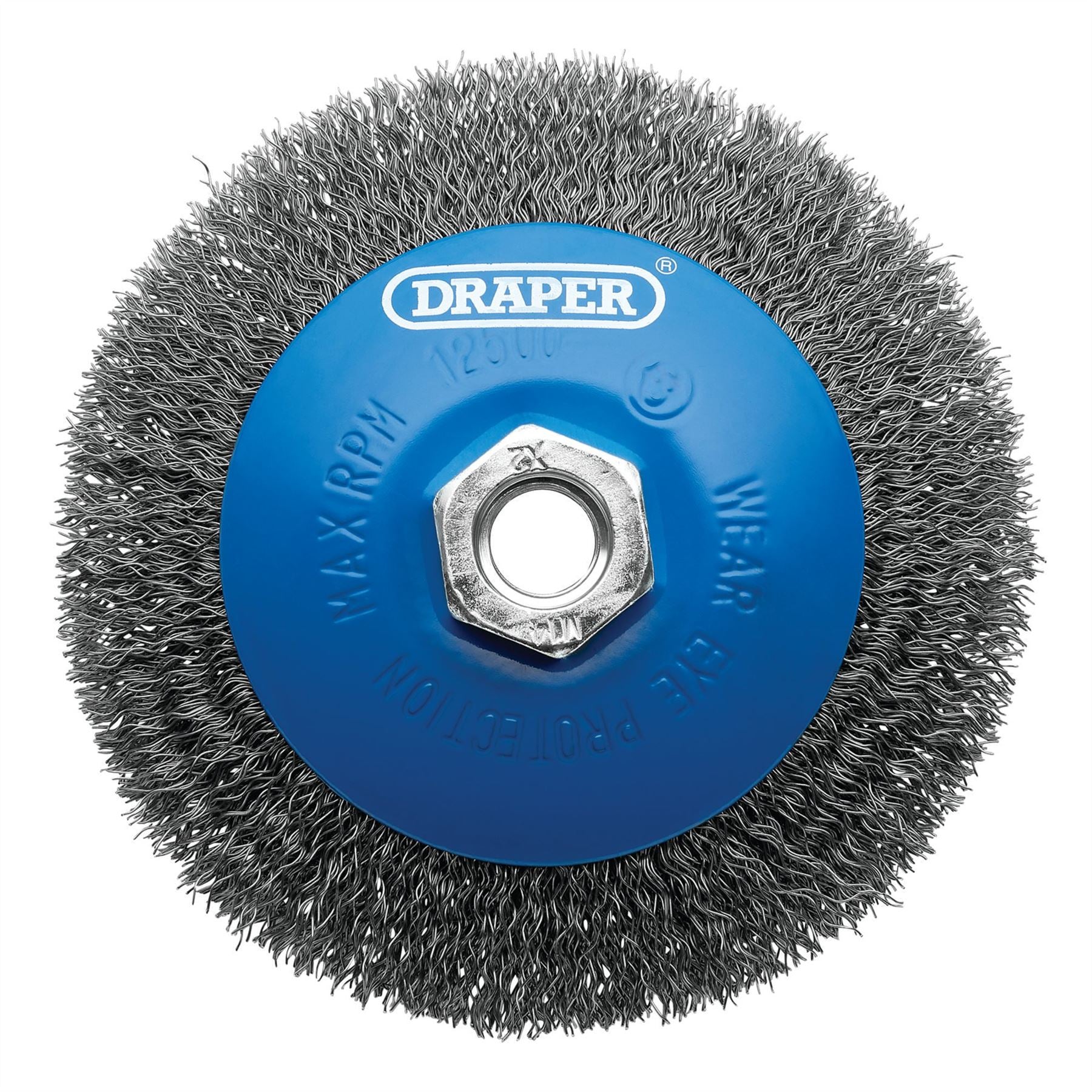 Draper 08065 Steel Bevelled Crimped Wire Wheel Brush 115mm M14 Draper