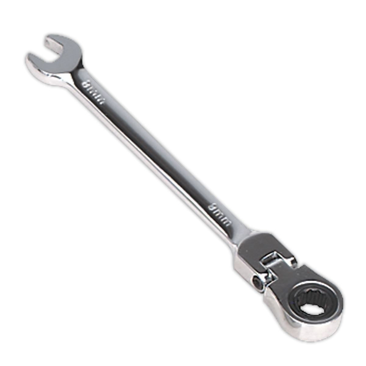 Sealey FHRCW08 Flexi-Head Ratchet Combination Spanner 8mm Sealey