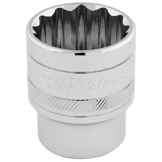 Draper 33442 HI-TORQ® 12 Point Socket 1/2" Sq. Dr. 27mm Draper