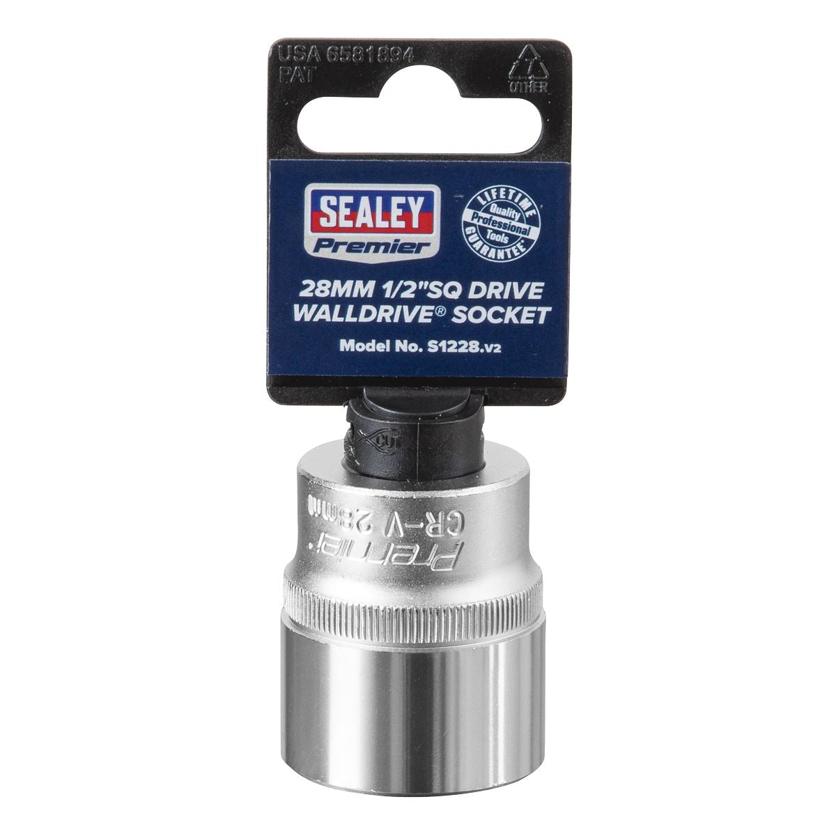 Sealey S1228 WallDrive® Socket 28mm 1/2"Sq Drive Sealey