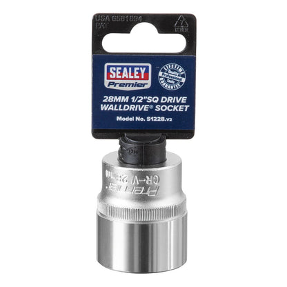 Sealey S1228 WallDrive® Socket 28mm 1/2"Sq Drive Sealey