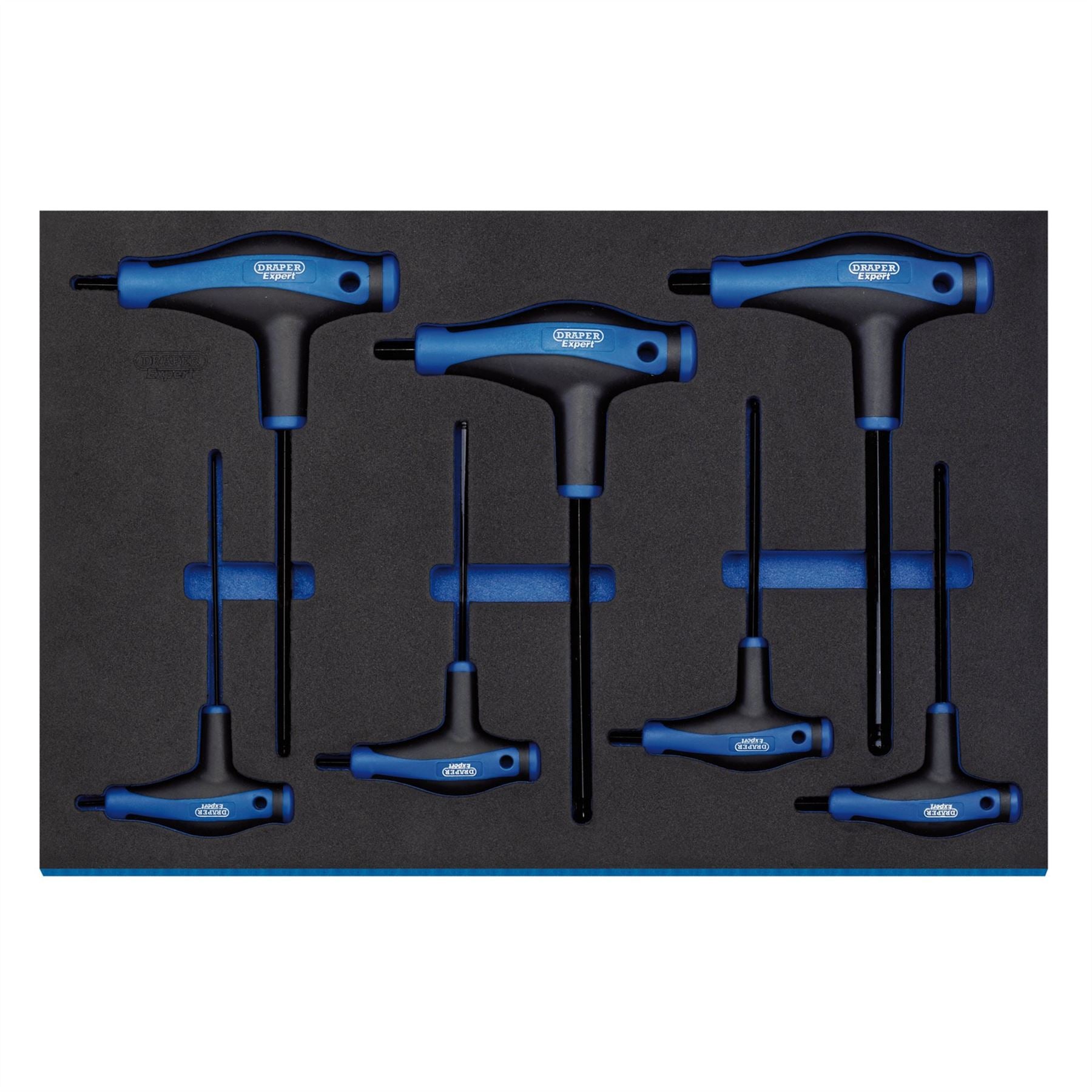 Draper 63503 Expert T' Handle Ball End Hexagon Key Set in 3/4 Drawer Eva Insert Tray 7 Piece Draper