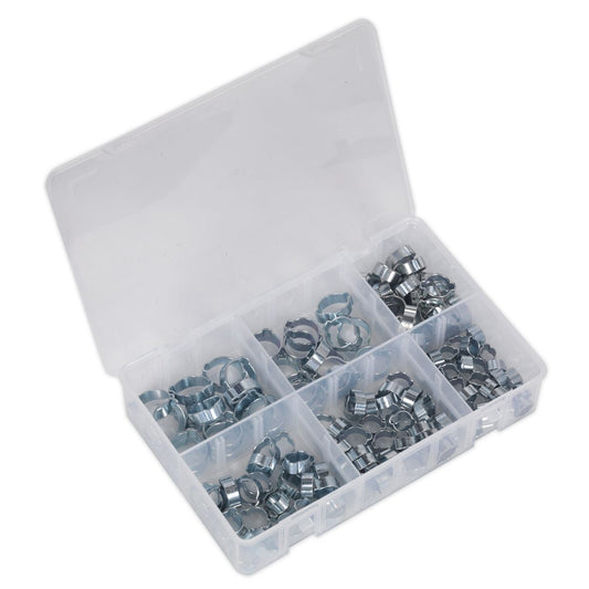 Sealey AB044DE O-Clip Double Ear Assortment 140pc - Zinc Plated Sealey