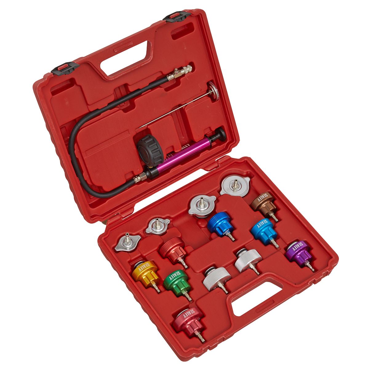 Sealey VS006 Cooling System Pressure Test Kit 16pc Sealey