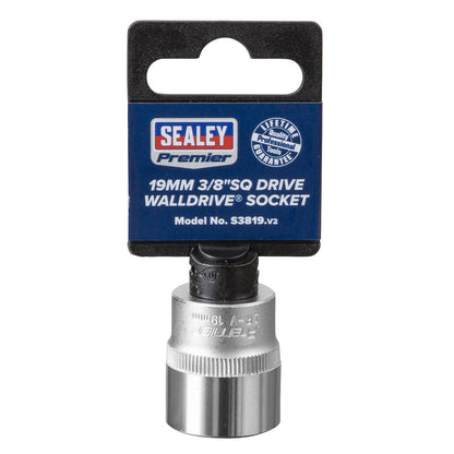 Sealey S3819 WallDrive® Socket 19mm 3/8"Sq Drive Sealey