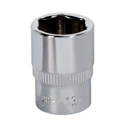 Sealey SP1413 WallDrive® Socket 13mm 1/4"Sq Drive Fully Polished Sealey