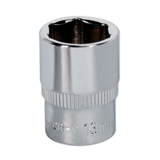Sealey SP1413 WallDrive® Socket 13mm 1/4"Sq Drive Fully Polished Sealey