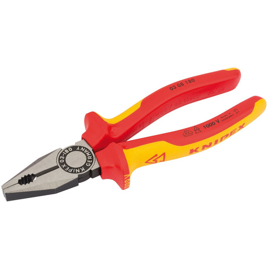 Knipex 31918 03 08 180UKSBE VDE Fully Insulated Combination Pliers 180mm Knipex